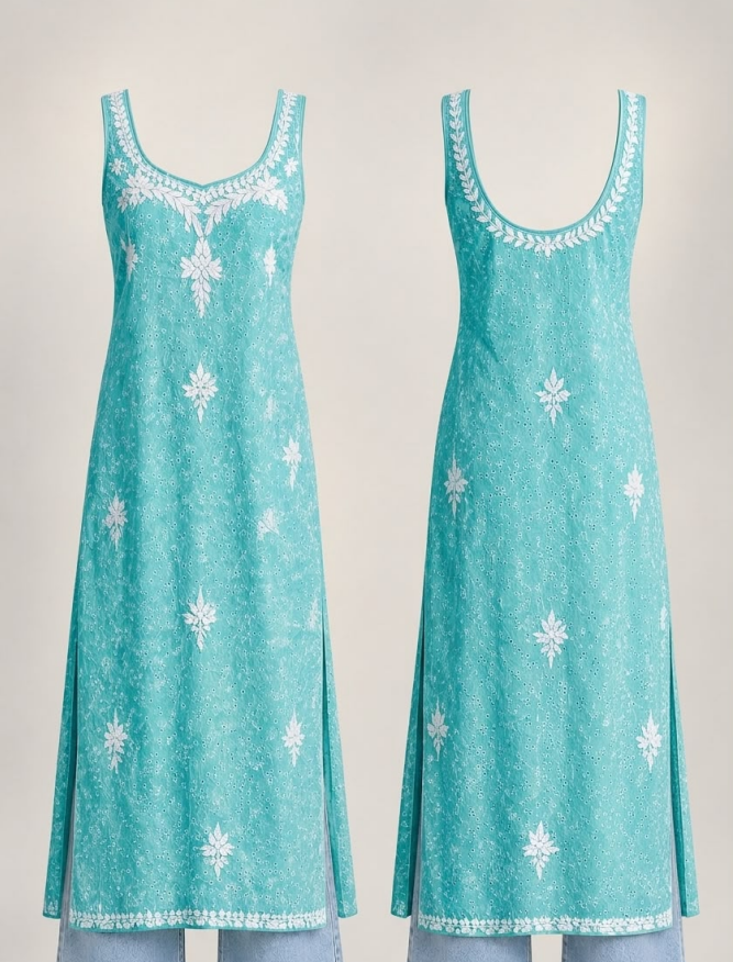 Sleeveless Ada – Sleeveless Open-Back Kurti