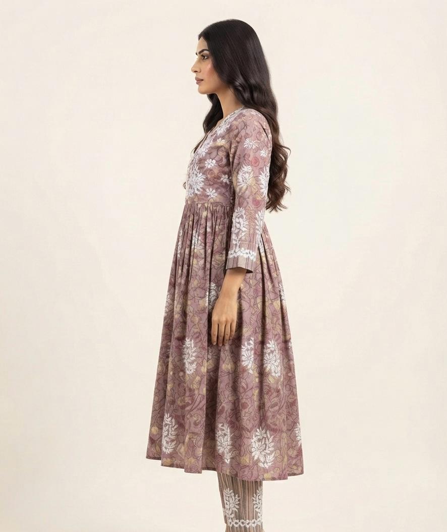 NIRAALO Chikankari Frock & Pant Set