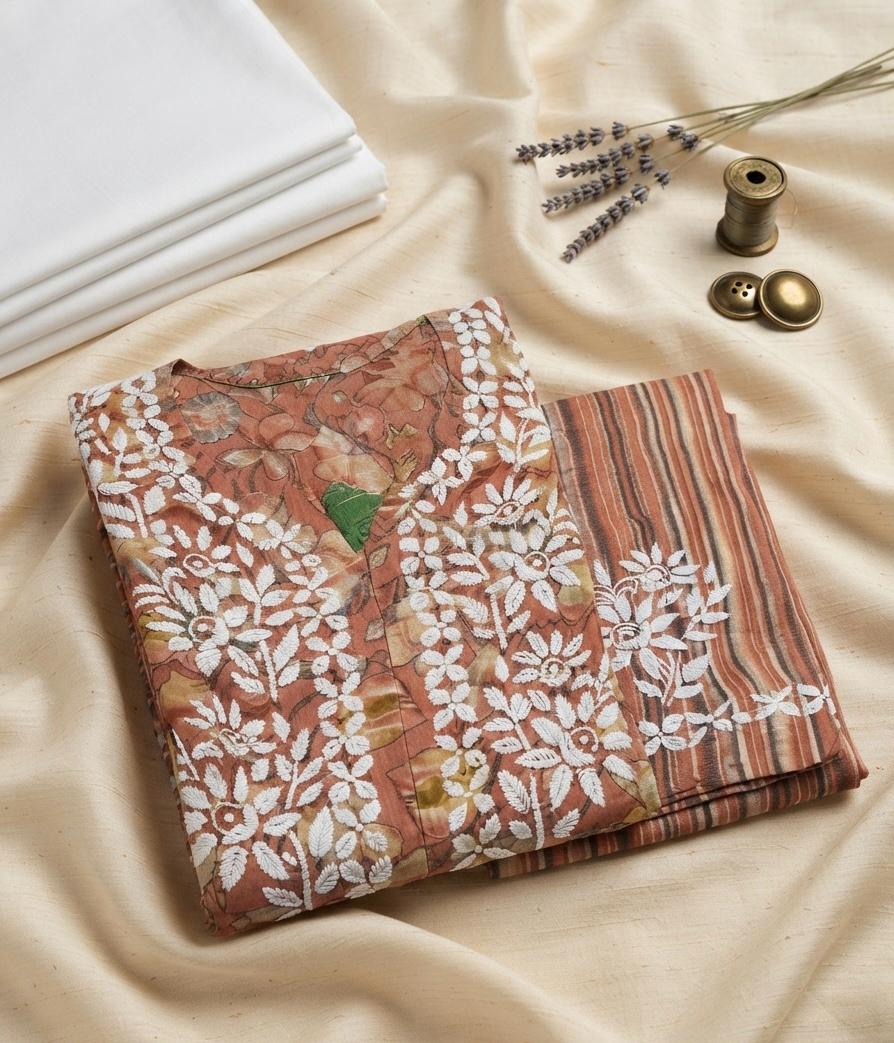 NIRAALO Chikankari Frock & Pant Set