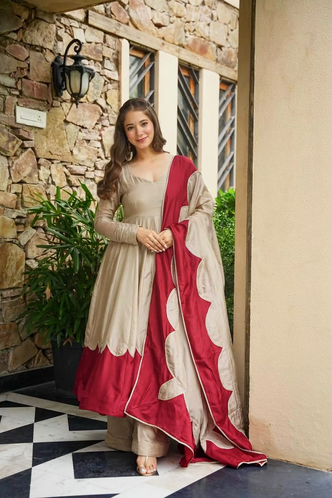 Anarkali Gown ,Dupatta & Plazzo Set
