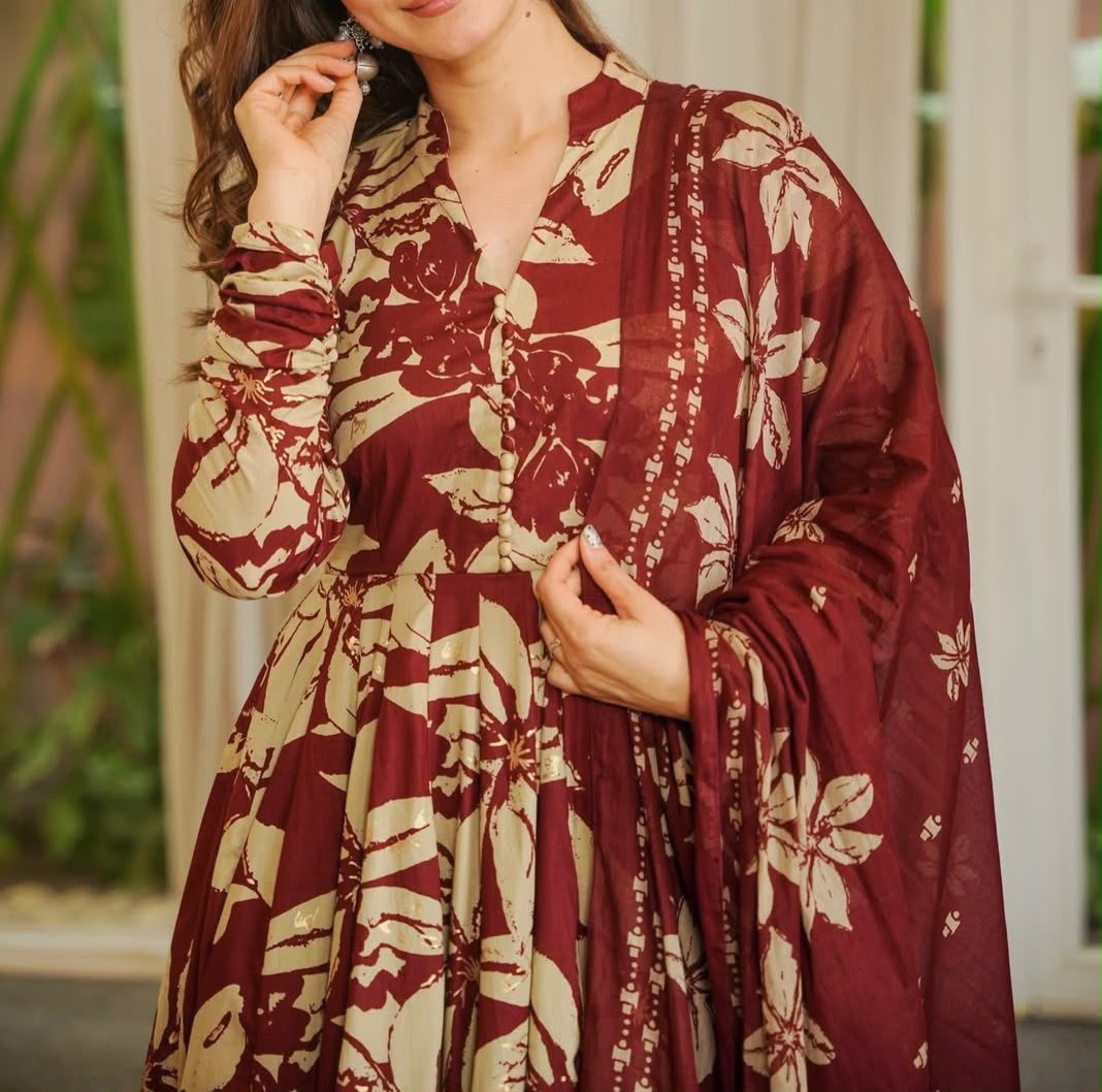 Printed Anarkali Set