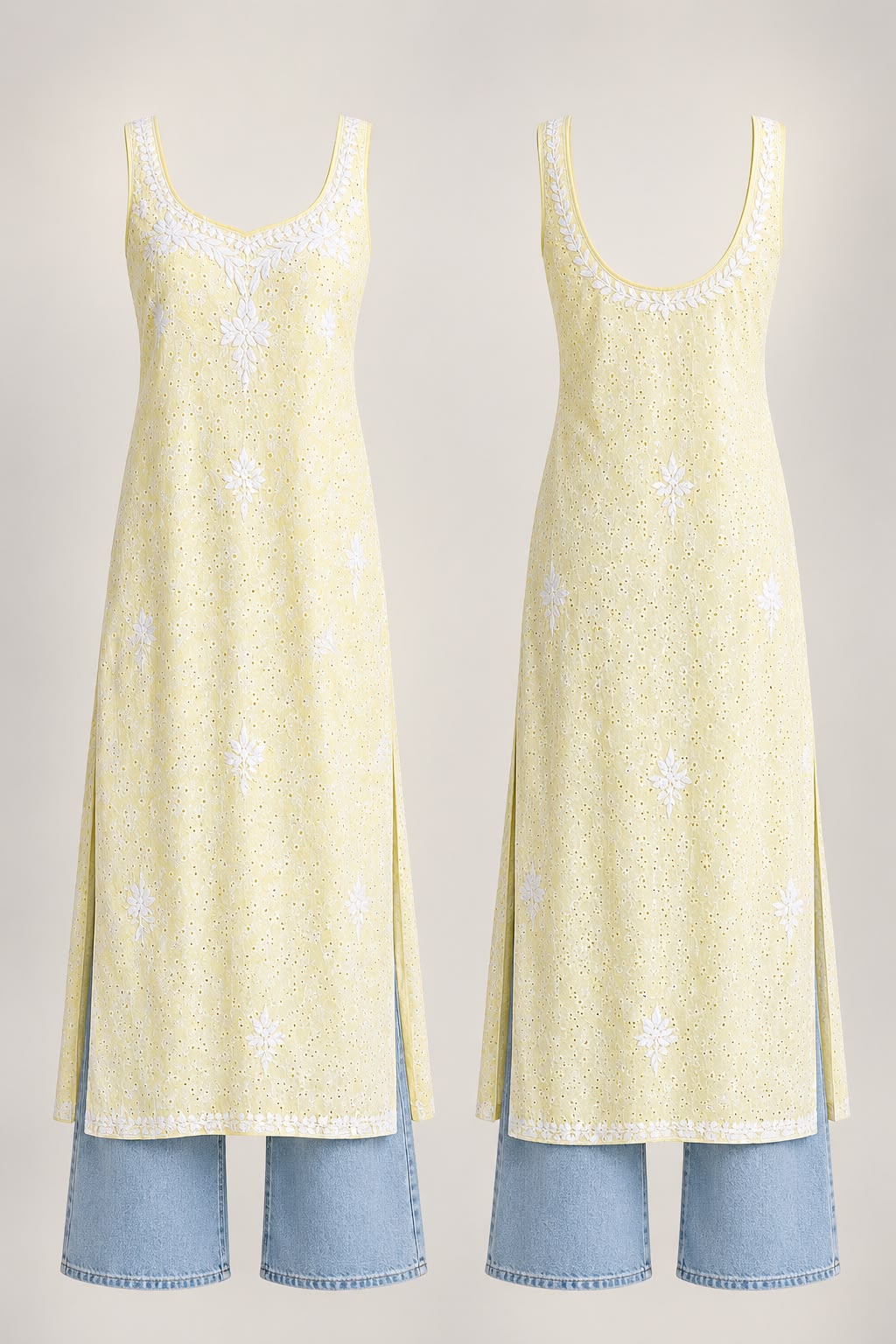 Sleeveless Ada – Sleeveless Open-Back Kurti